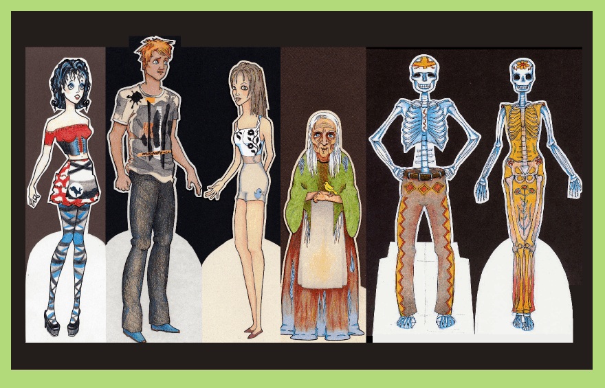 Characters from Twisted Fairy Tales, Voodoo, and Day of the Dead Paper Dolls from Dover Publications